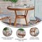 Merrick Lane Celia Bistro Style Table with Tempered Glass Top, PE Rattan, and Bamboo Finished Metal Frame for Indoor/Outdoor Use